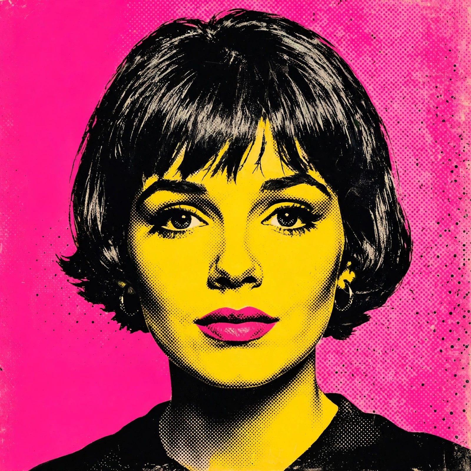Pop art AI portrait in Andy Warhol style with bold colors