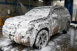 Satisfying car wash AI video still