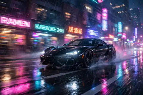 Night drive city AI video still